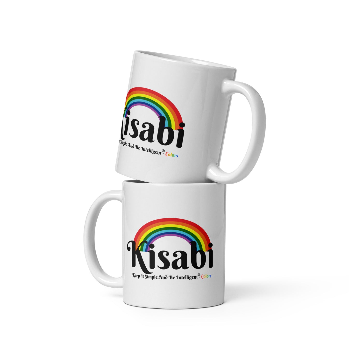 KISABI® Rainbow White Glossy Mug