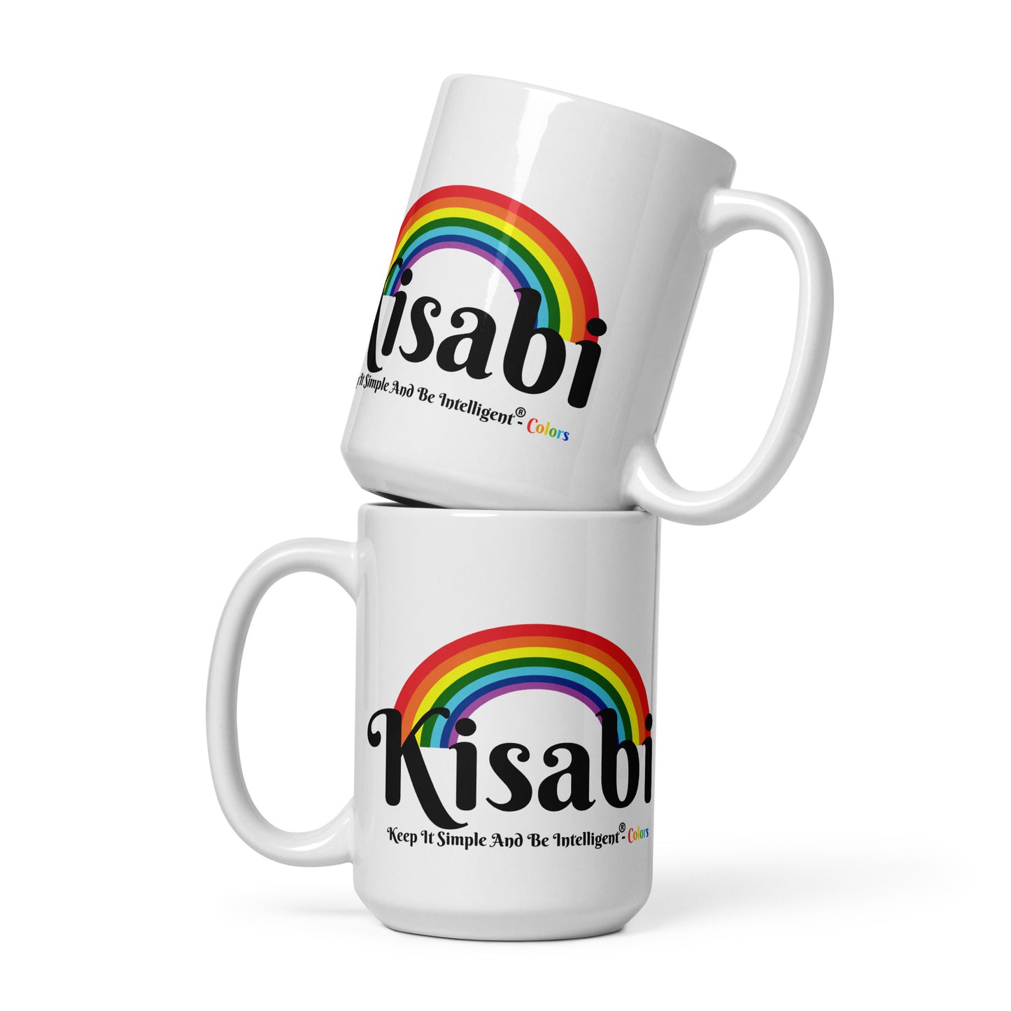 KISABI® Rainbow White Glossy Mug