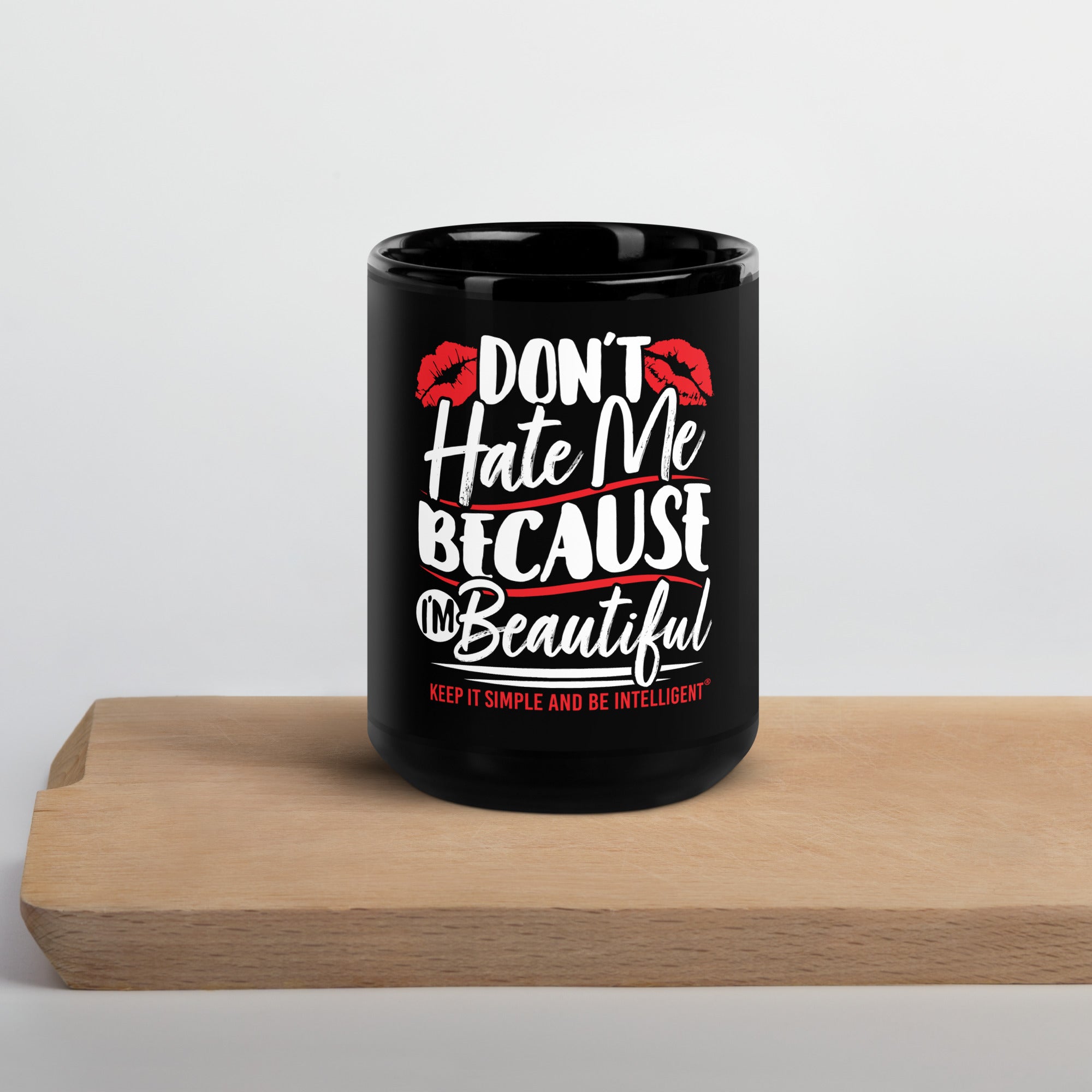 Don't Hate Black Glossy Mug By KISABI®