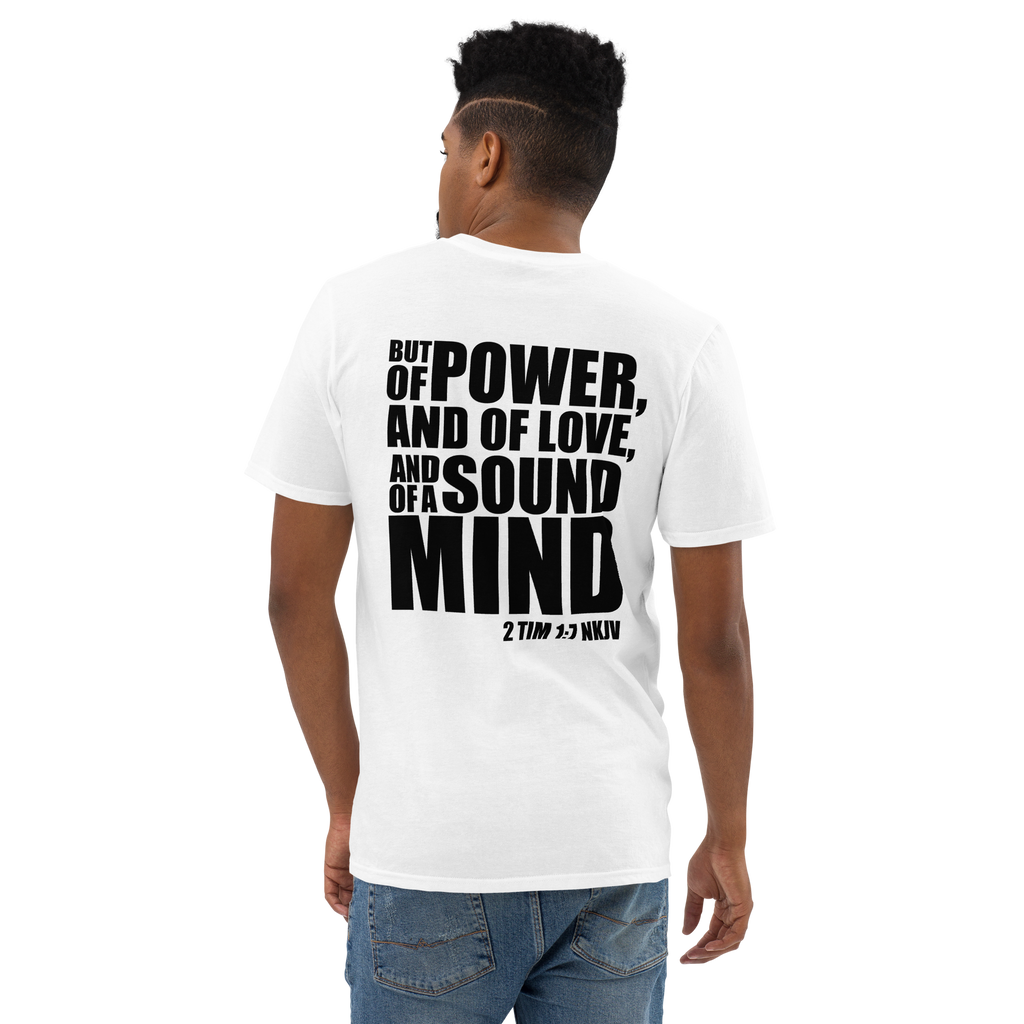 II Timothy 1:7 Short-Sleeve T-Shirt (White) By KISABI®